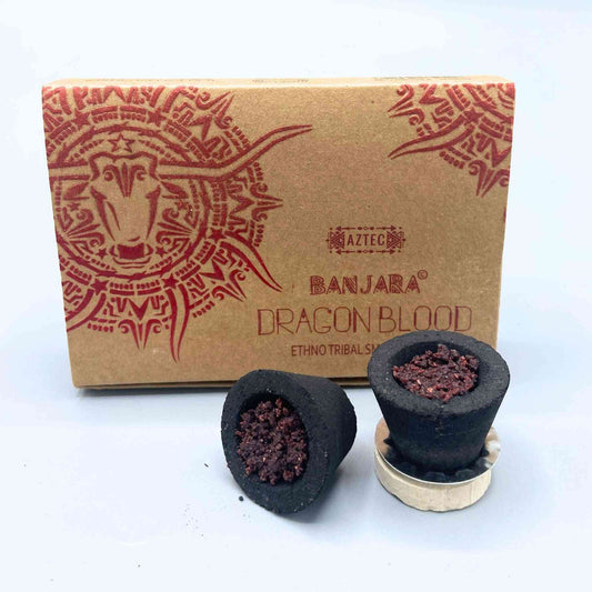 Caja de 6 copas de Resina Banjara - Dragons Blood