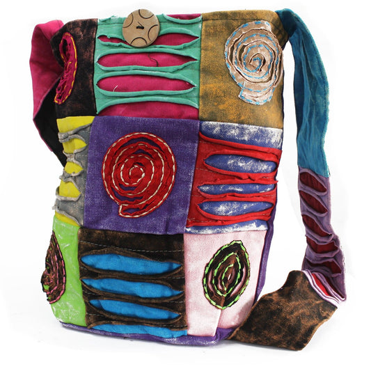 Bolso Étnico Estilo Hippie - Púrpura / espiral - Bolsos Étnicos Estilo Hippie, algodón