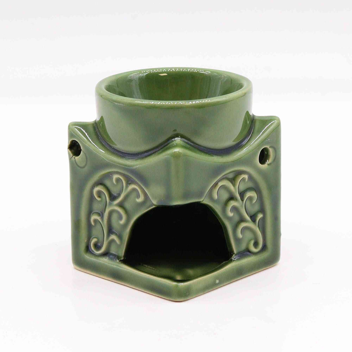 Quemador de Buda Cuadrado - Jade oscuro - Quemador de aceite Buda clásico | El Bazar de Tizar