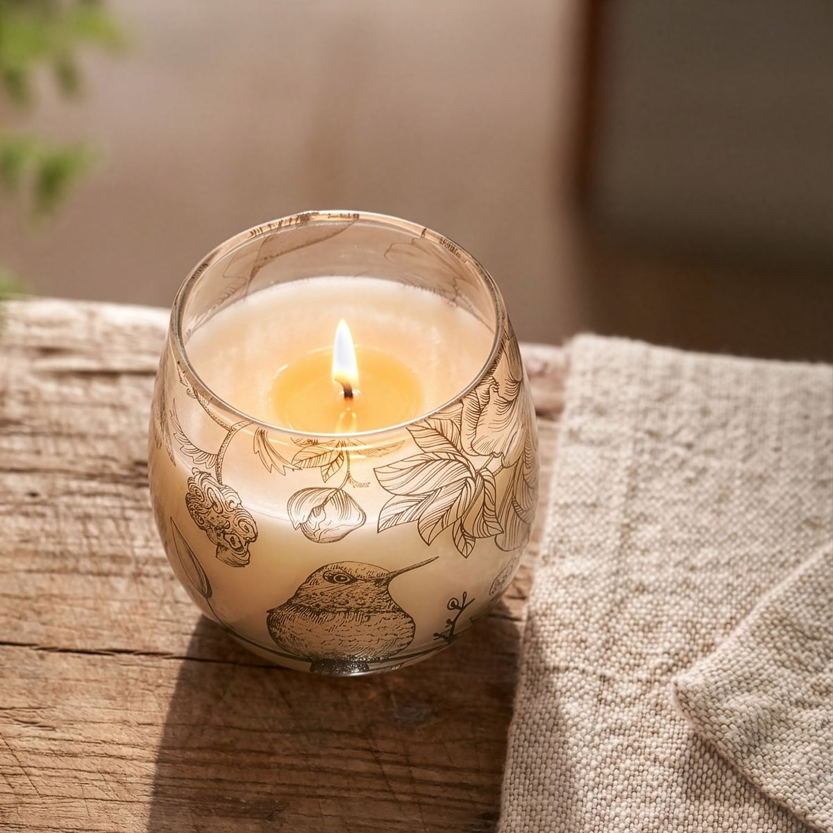 Velas en tarros de vidrio pequeños - Dibujadas por Llama