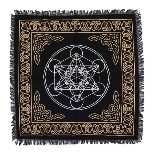 Mantel de altar esotérico con flecos - Gráfico de los chakras - Mantel de altar esotérico con flecos, 100% Cotton