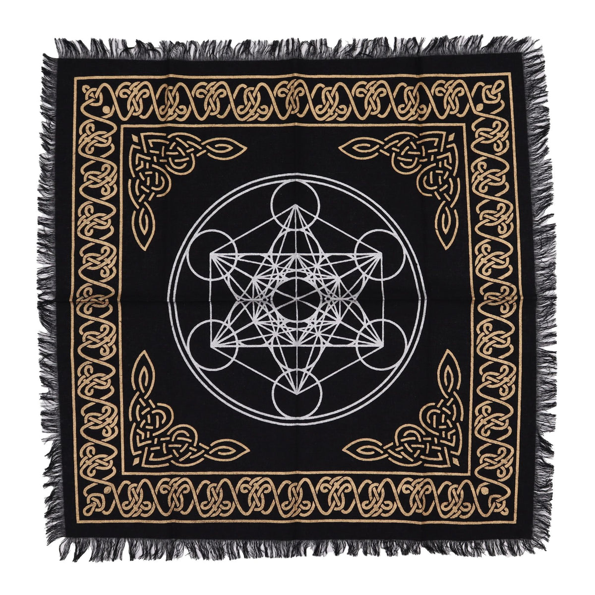 Mantel de altar esotérico con flecos - Gráfico de los chakras - Mantel de altar esotérico con flecos, 100% Cotton