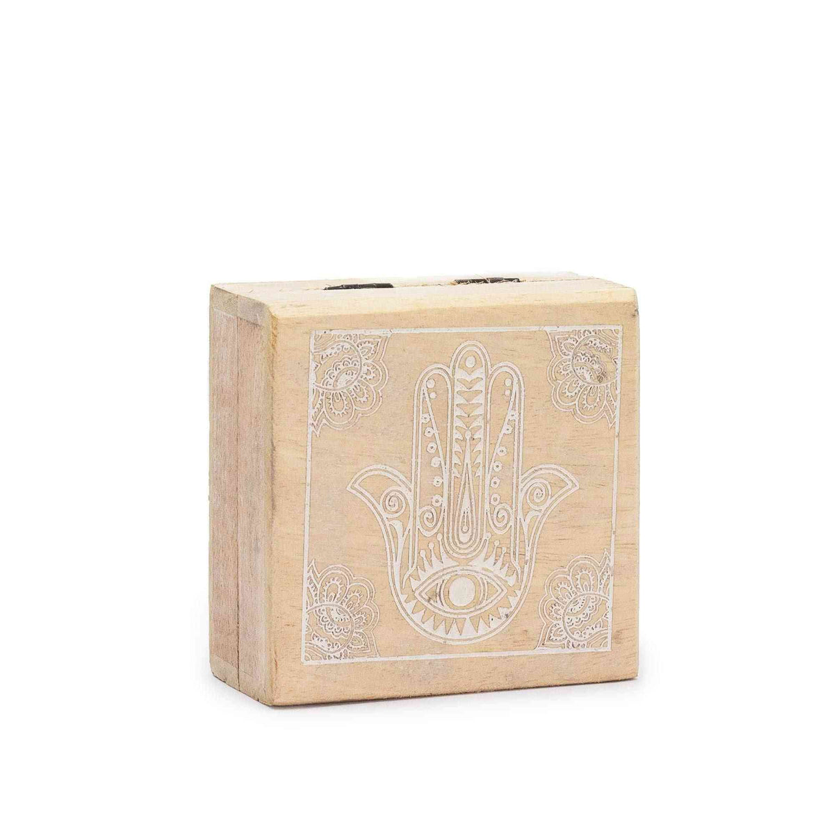 Boîte Carrée Petite 10x10x4,2cm - Hamsa Blanc