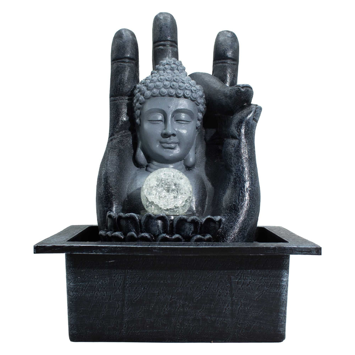 Tabletop water fountain with Buddha hand and head (20x25x35 cm)