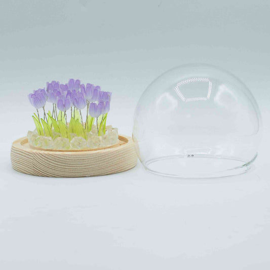 Domo de jardín Brillo Floral - 20 tulipanes - LED USB - Domo de jardín con brillo floral | El Bazar de Tizar