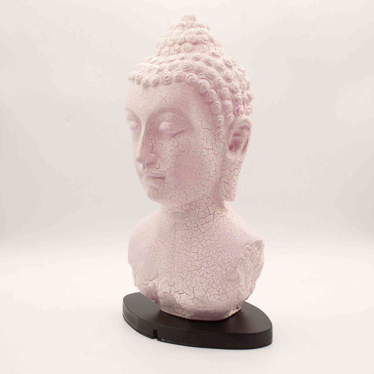 Lámpara de busto de Buda craquelado en color cereza - base oval - Artisan Product Ethically Sourced Handmade | El Bazar de Ti