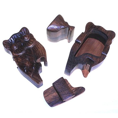 Caja mágica de Bali - Búho - Caja mágica de Bali