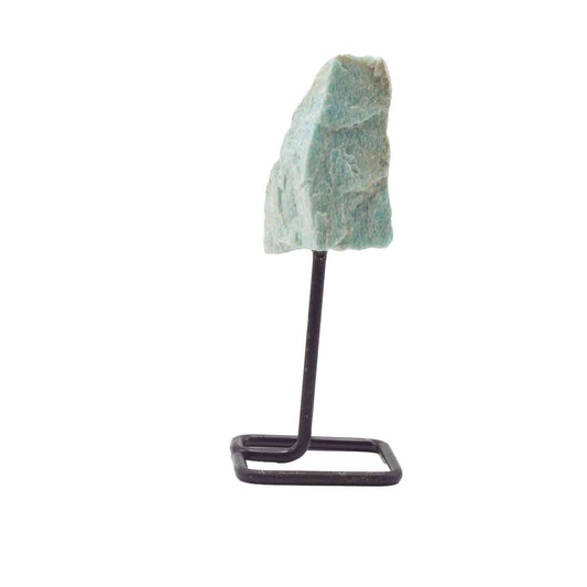 Muestra de mineral en soporte metálico - amazonita - Especímenes Minerales Raros