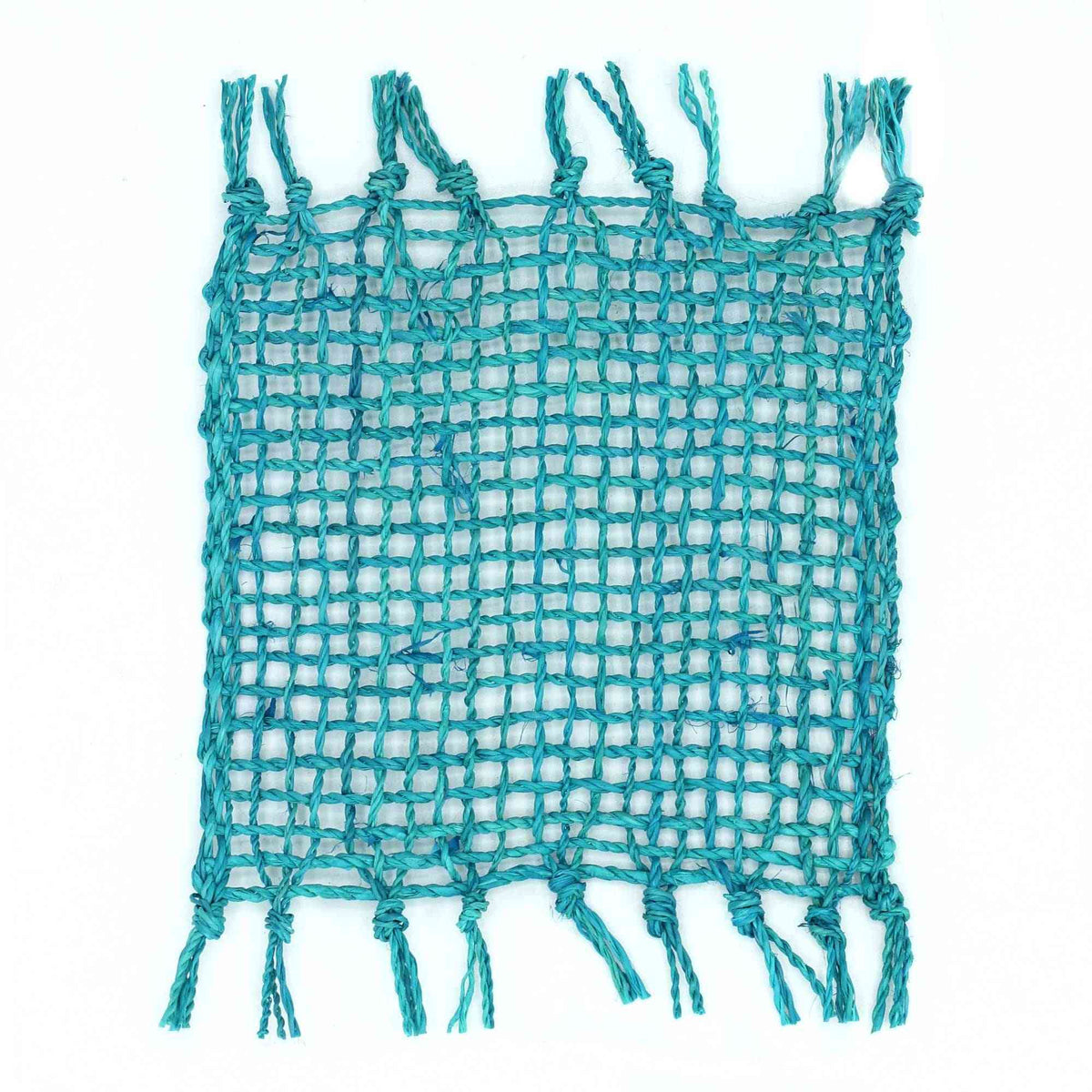 Set de 4 Sous-verres Franges Naturel - Turquoise