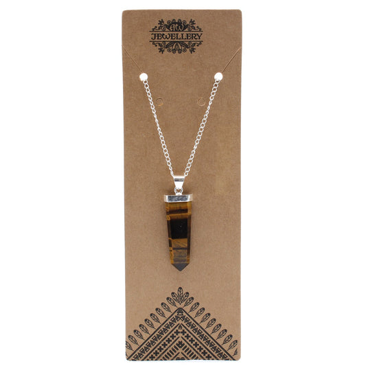 Flat Gemstone Pendant - Tiger's Eye