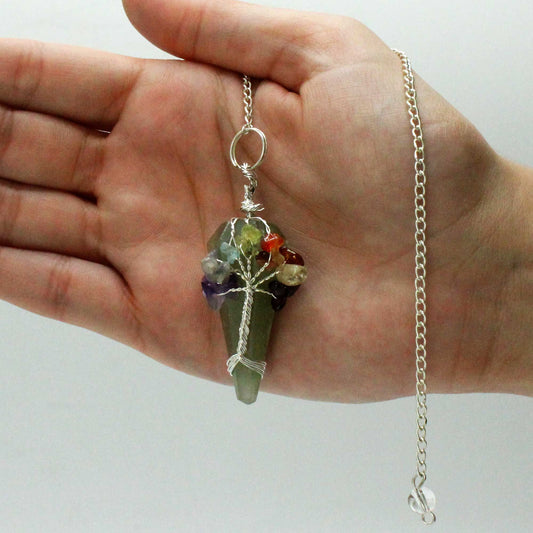 Péndulo Mágico - Siete Chakras - Aventurina - Péndulos Mágicos de Piedras Preciosas