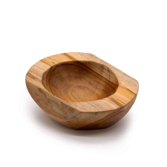 Cuenco mediano de madera de teca con forma natural - 20x7cm - Cuencos de Raíz de Teca