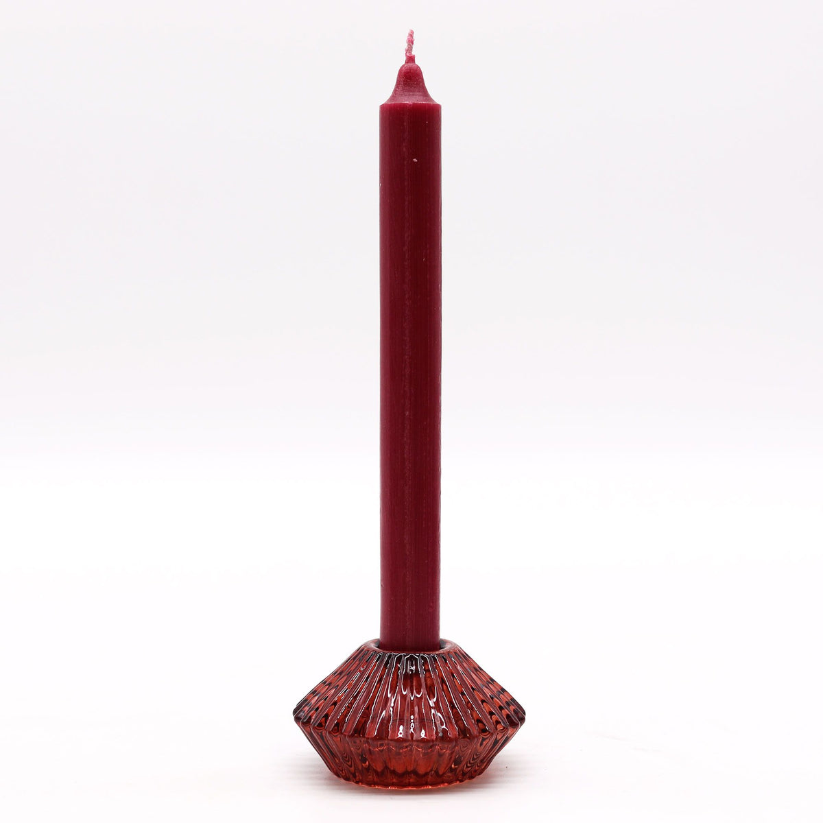 Portavelas reversible con diseño de flor para cena / vela de té - Rojo vampiro