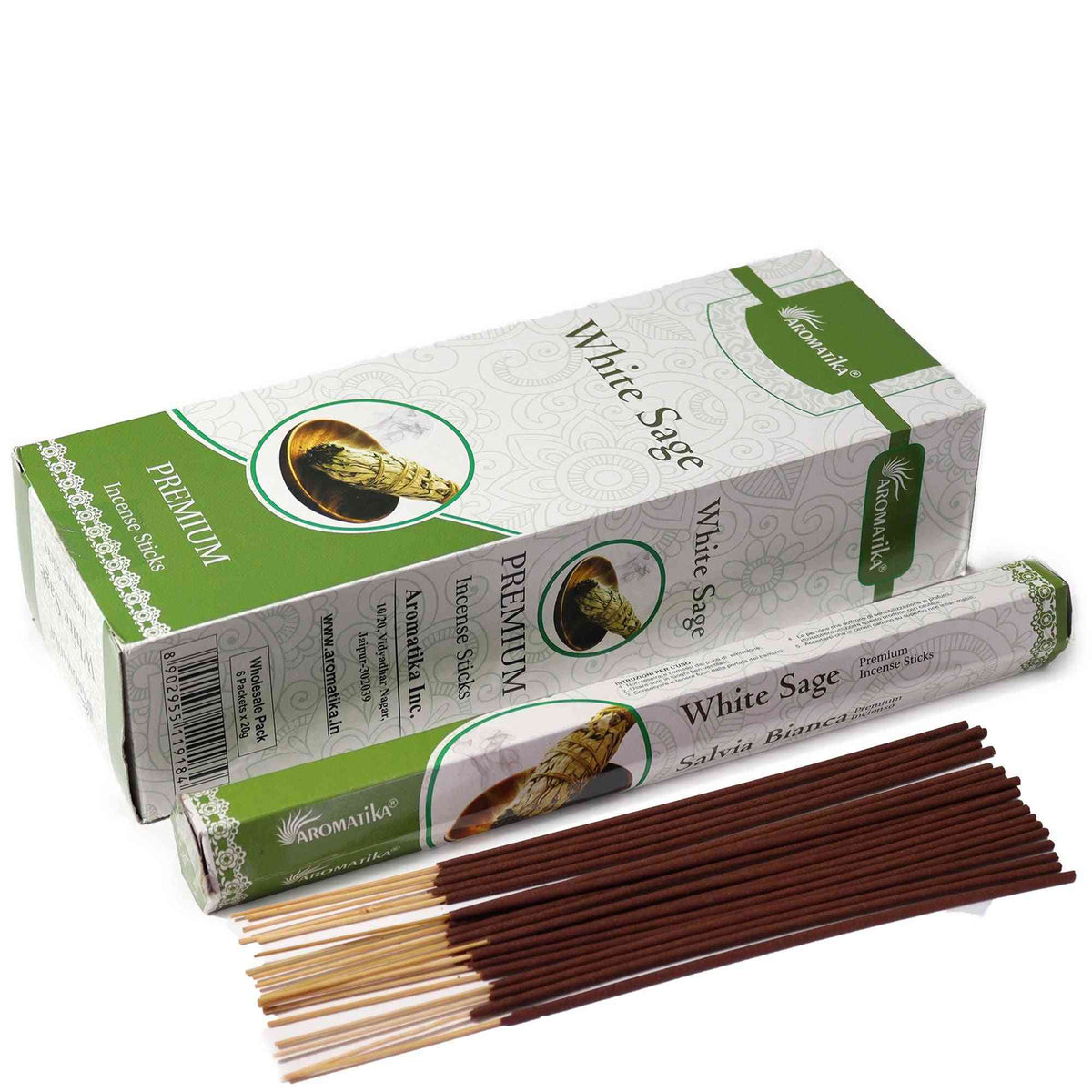 Incienso Hexagonal sin Carbón Aromatika - Salvia Blanca - Ethically Sourced Fair Trade Made In India | El Bazar de Tizar