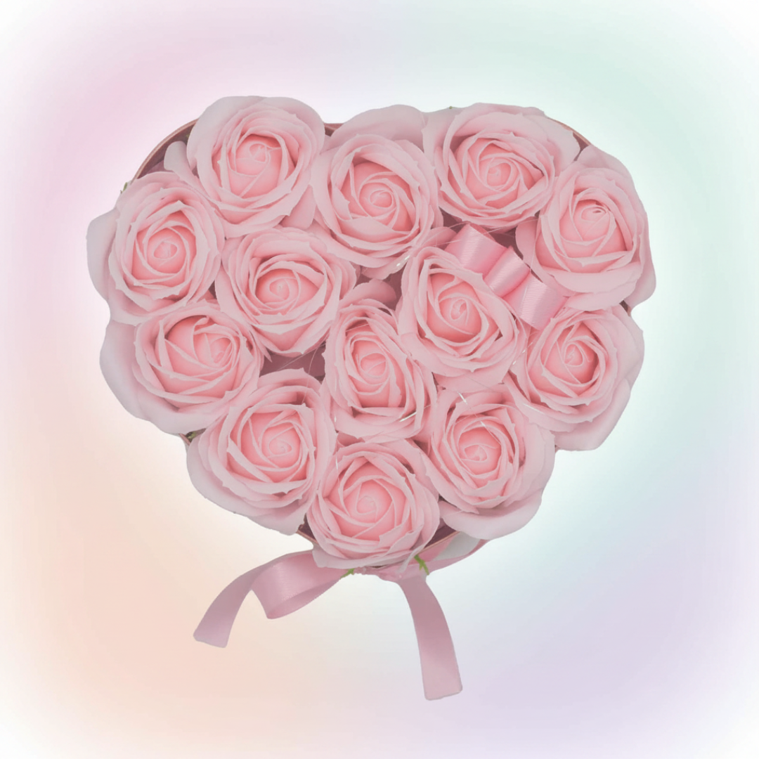 Caja de Regalo - Rosas de Jabón · 13 ud Rosa Corazón