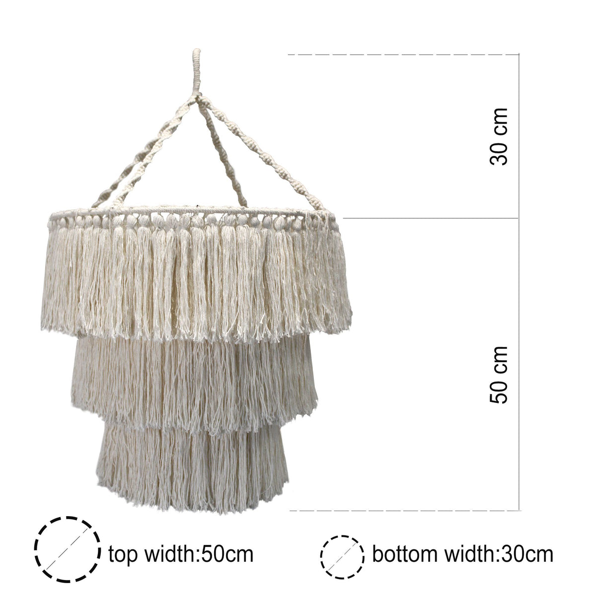 Candelabro suave de macramé - Natural