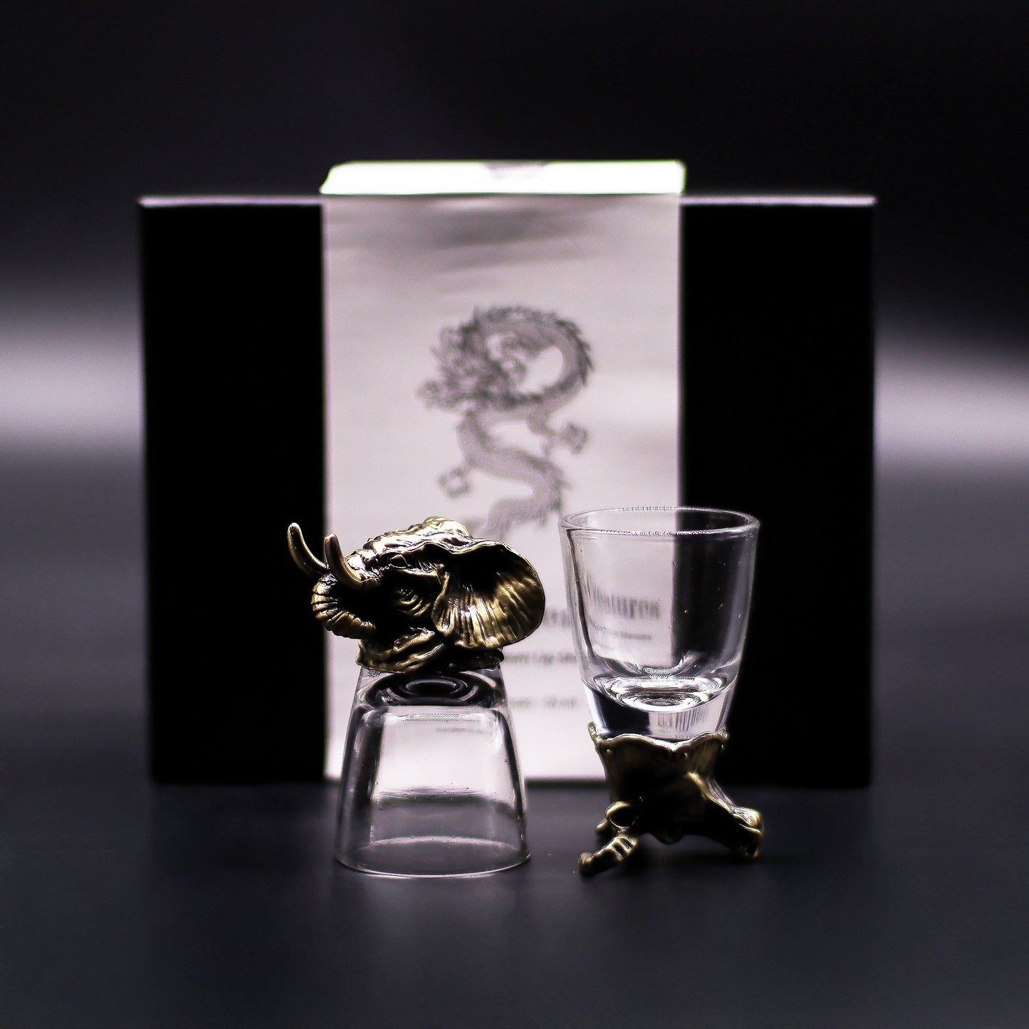 Set de regalo de 6 vasos de chupito (50 ml) - Criaturas Salvajes del Bosque - Bronce antiguo