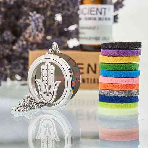 Collier diffuseur d'aromathérapie 30mm - Main de Fatima