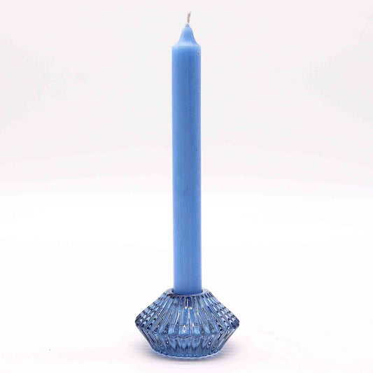 Portavelas reversible con diseño de flor para cena / vela de té - Azul