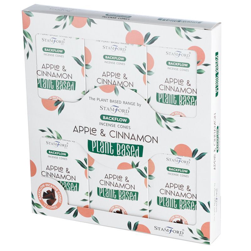 Conos de Incienso de Reflujo a Base de Plantas - Manzana y Canela - Conos de Incienso de Reflujo Stamford Premium a base de P