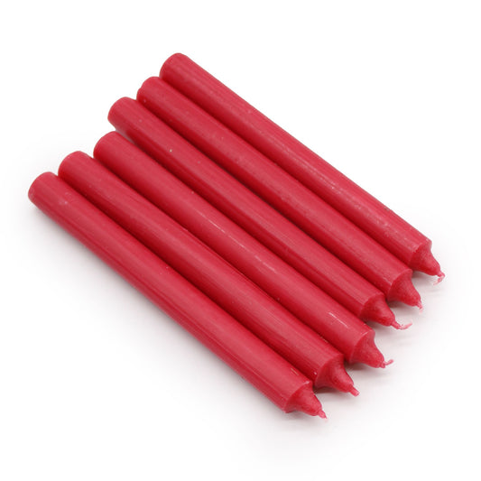 Bulk Solid Colour Dinner Candles - Rustic Red - Pack of 10 - Velas de Cena de Color Sólido - Pack de 10 Unidades