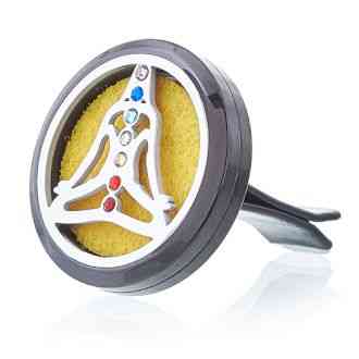 Kit difusor para coche - Estaño yoga chakra - 30mm - Kit de Difusor de Coche de Aromaterapia