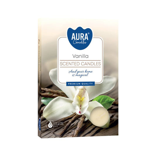 1x Set de 6 Velas de Té Perfumadas - Vainilla - Velas de té perfumadas