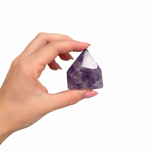 Puntas pulidas de piedras preciosas - amatista grado A (aprox. 5-6 piezas)
