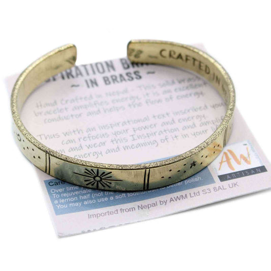 Inspirational Bracelet - Brass Dawn, Galaxy, Stars, Earth