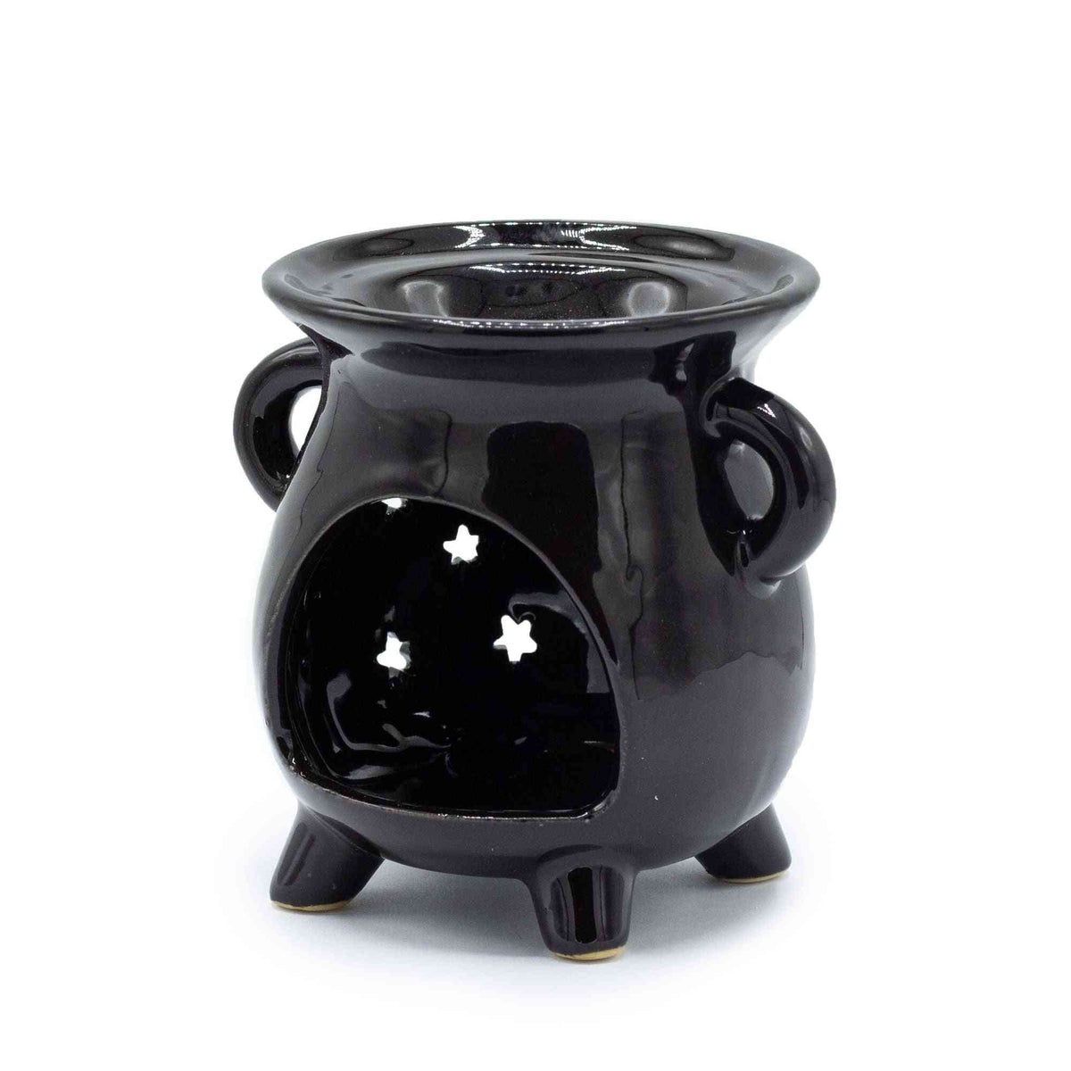 Quemador de Aceite - Luna y Estrellas - Negro - Quemadores de Aceite Florales y en Forma de Caldero | El Bazar de Tizar