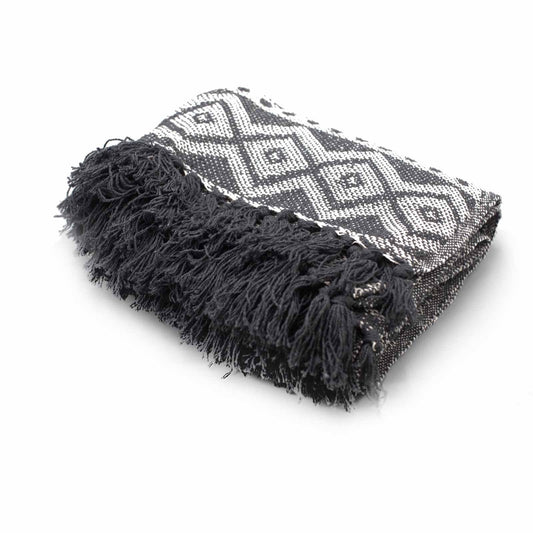 Mantas Boho Confort - Gris Geométrico