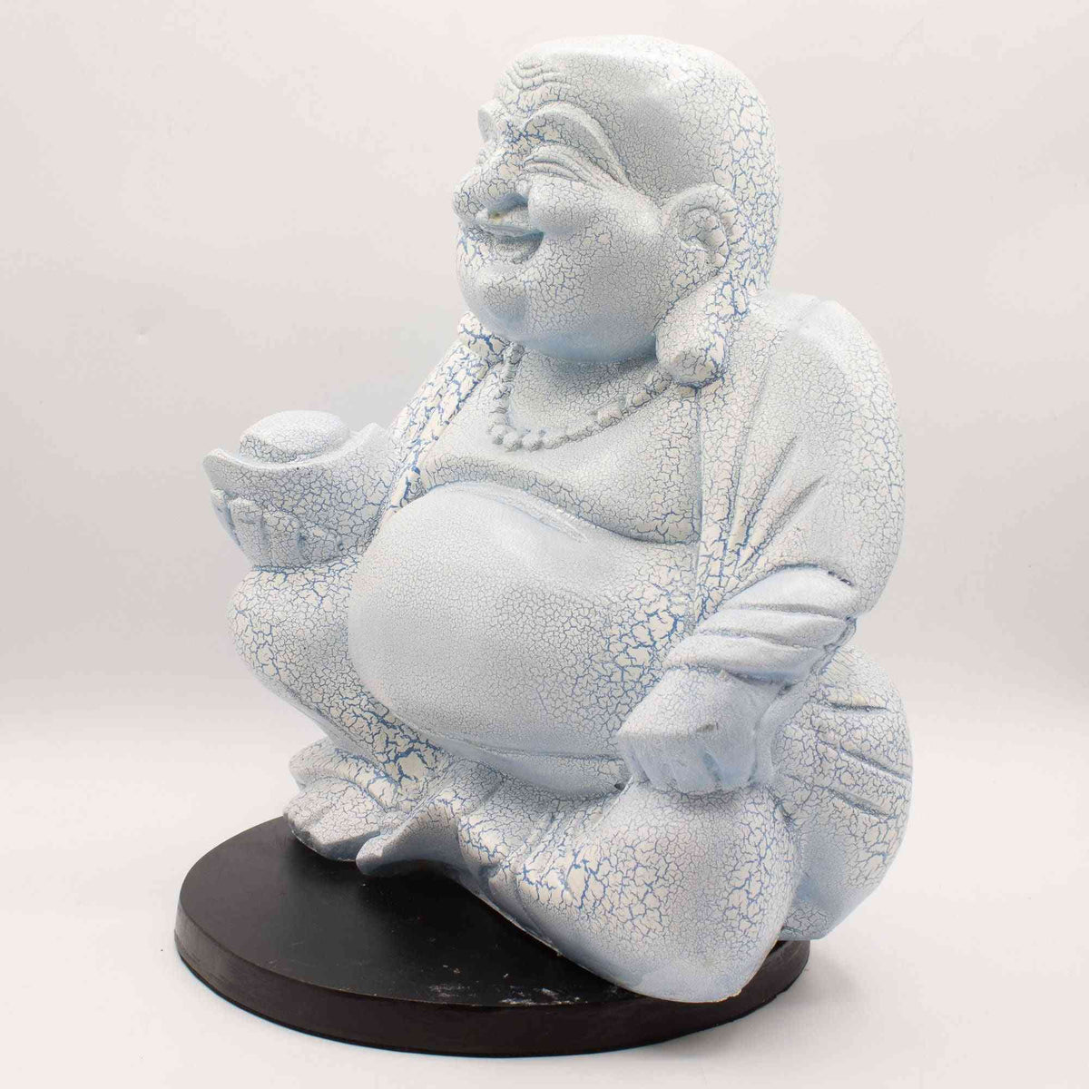 Lámpara del Buda Risueño - Azul Cielo - Base Redonda - Artisan Product Ethically Sourced Handmade | El Bazar de Tizar