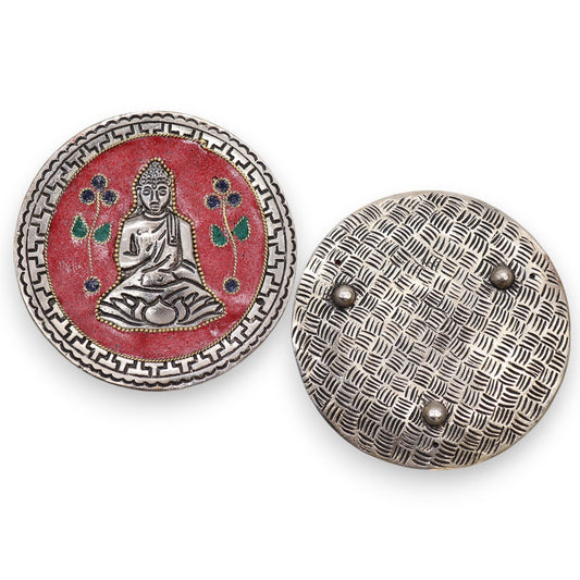 Porta-incienso Buda Rojo Decorativo 10cm - Portainciensos de aluminio hechos a mano