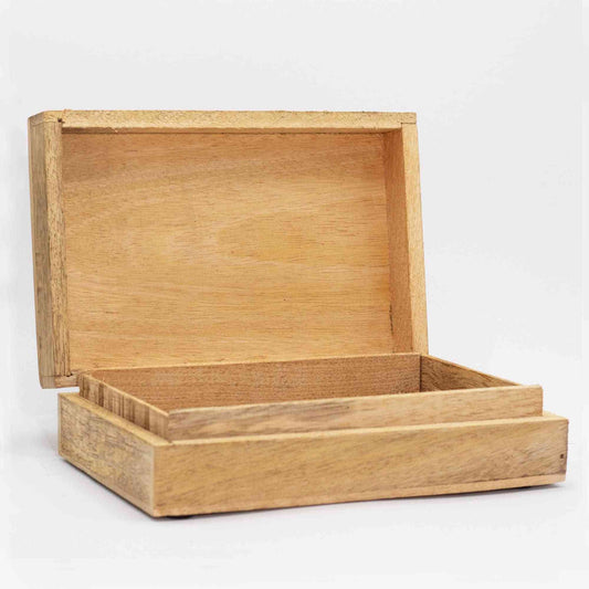 Grande boîte rectangulaire 21.5x14x6.3cm - Hamsa Blanc