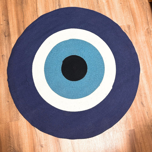 Alfombra mal de ojo de cuerda de algodón 120cm - Alfombras de Algodón de Ojo de Protección
