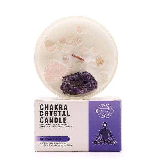 Velas de Cristal de Chakra - Chakra del tercer ojo - Velas de Cristal de Chakras