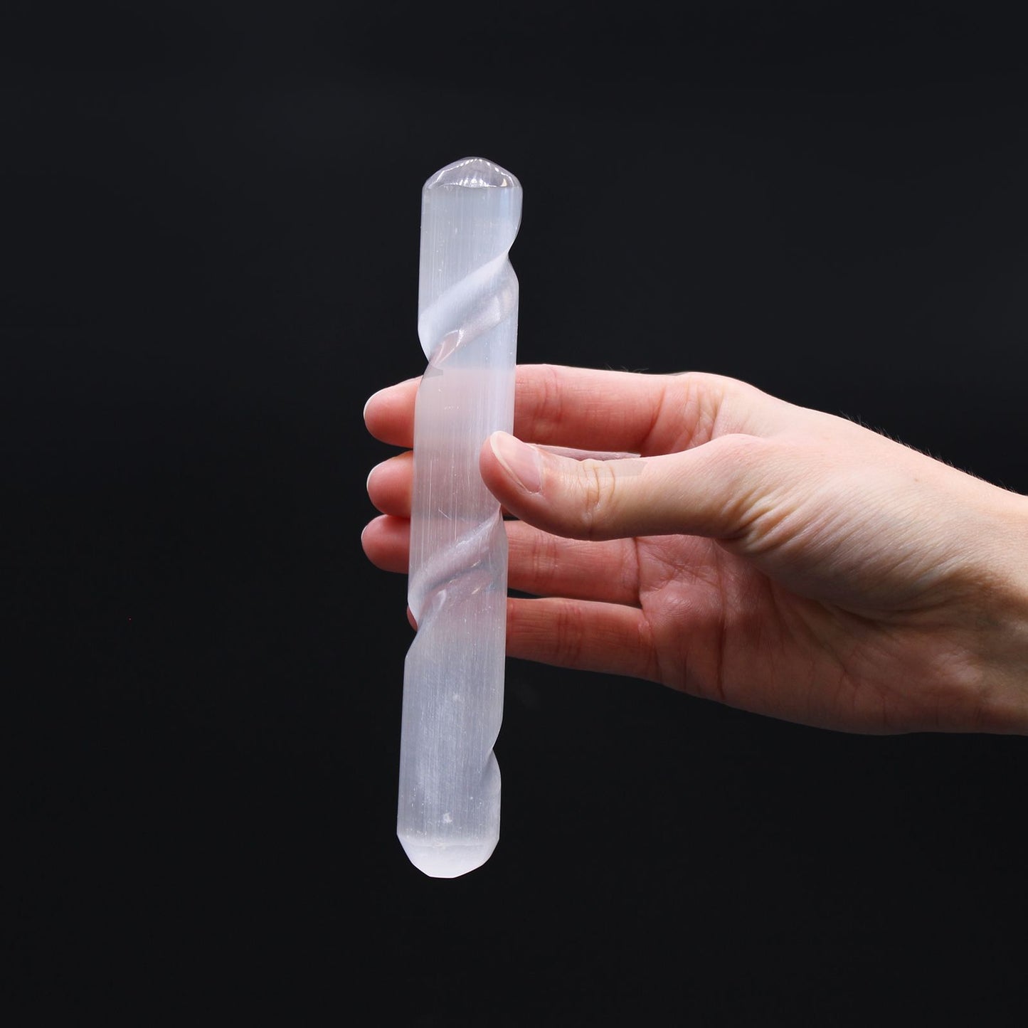 Varita Espiral deSselenita - 16 cm ( Ambos extremos redondos)