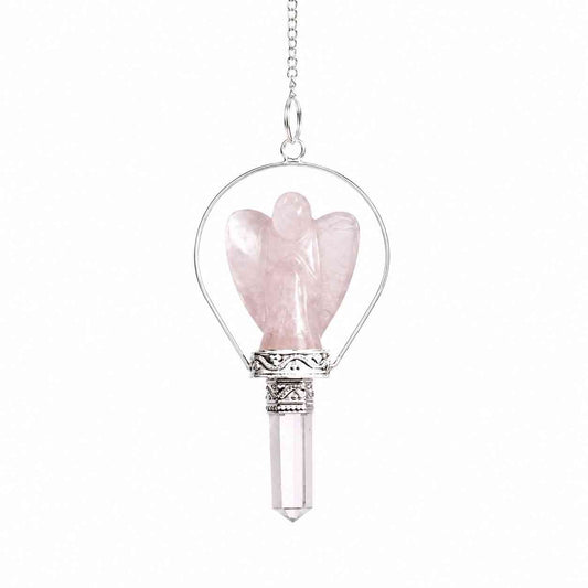 Péndulo ángel cuarzo rosa