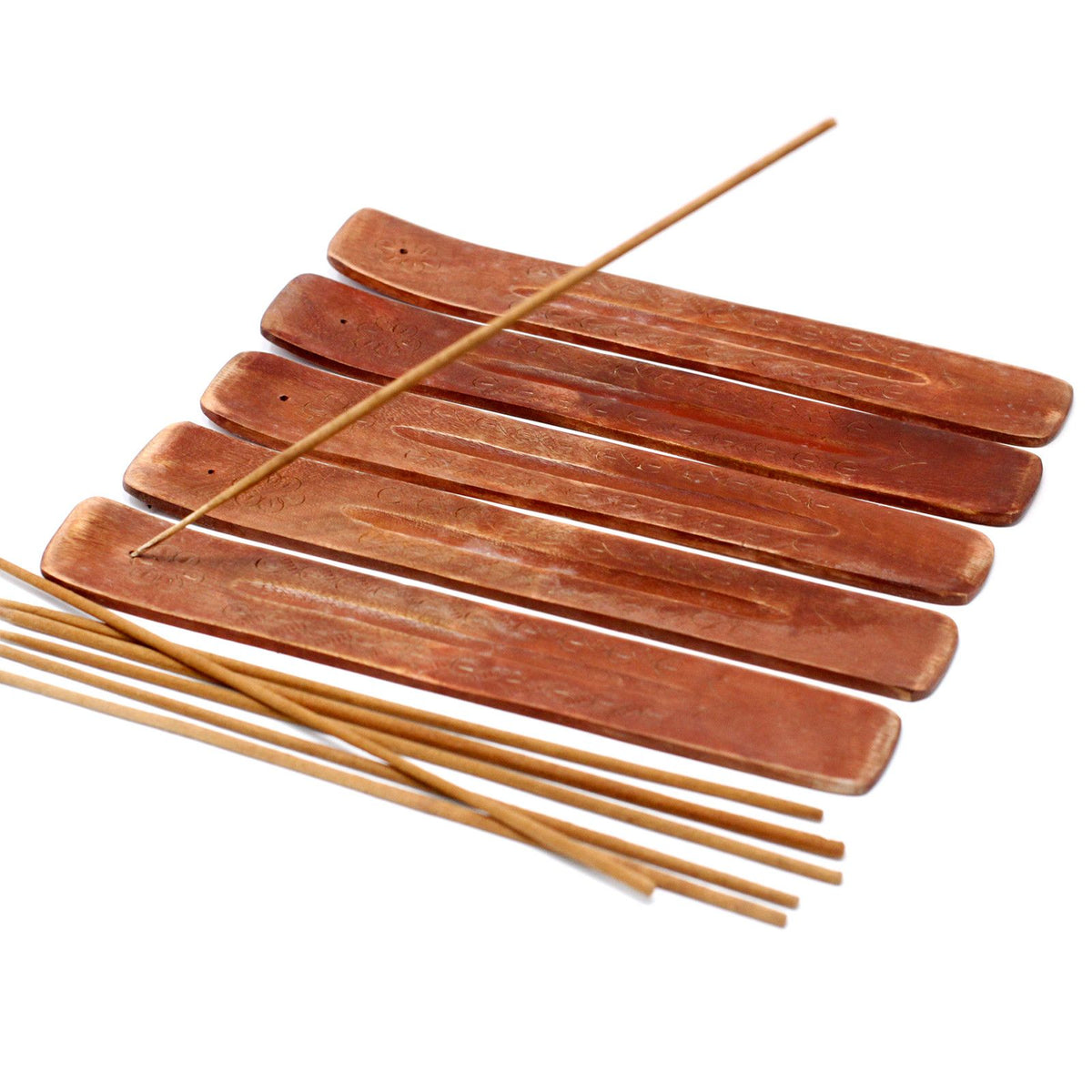 Carved Mango Wood Ashcatcher 10" - Soporte de Incienso