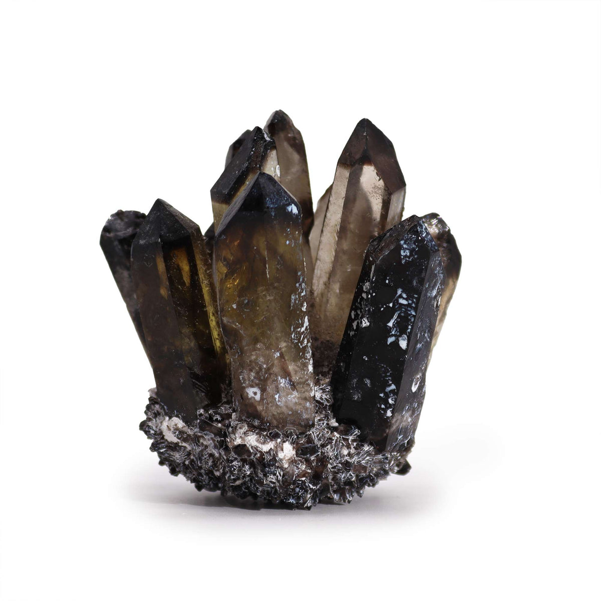Racimo Artesanal de Cuarzo Natural - Cuarzo Fantasma Ahumado (aprox 250-300gm 8cm) - Geodas de Calcita Coloreadas y Cúmulos d