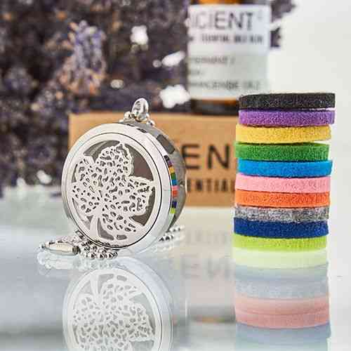 Collier diffuseur d'aromathérapie 30mm - Feuille