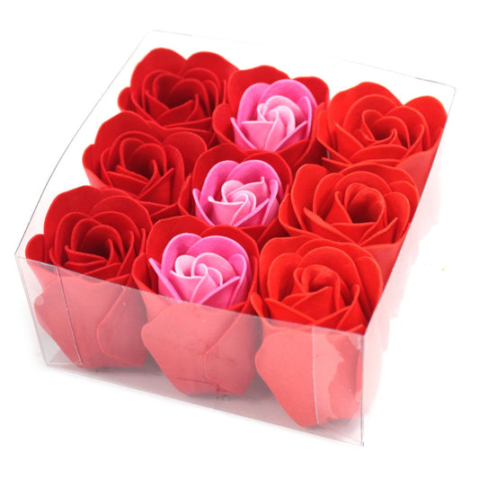 Set 9 Rosas de Jabón Rojas