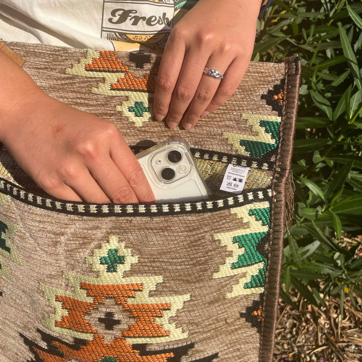 Bolso bandolera de festival Kilim beige - Bolsos de Kilim