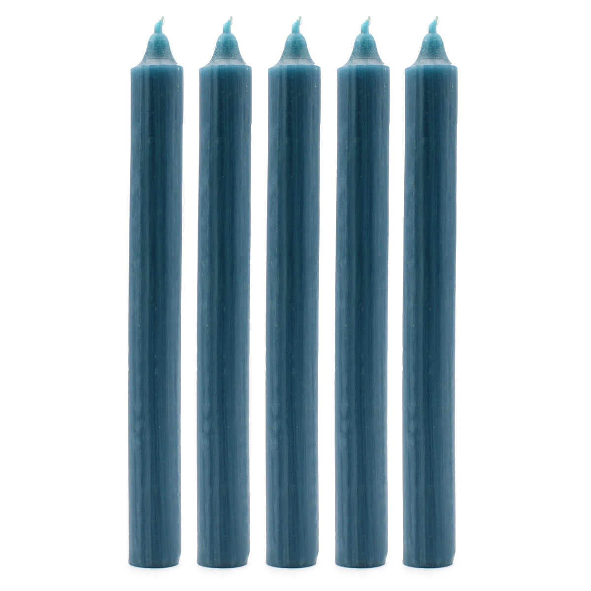 Juego de Velas de Mesa de Color Sólido - Pack de 21 - Teal Rústico