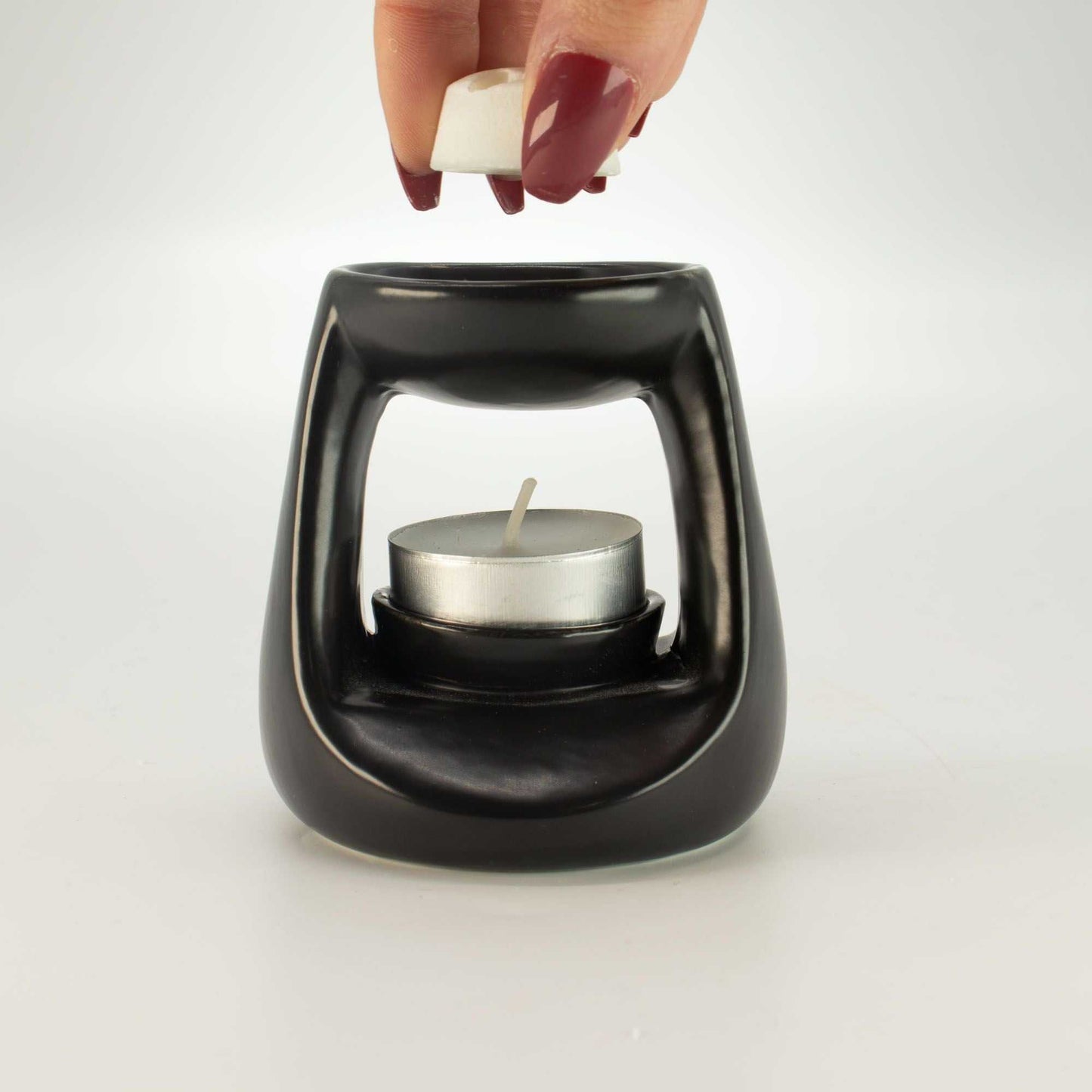 Quemador de Aceite Cerámico Zen - Pequeño Clásico - Negro Mate