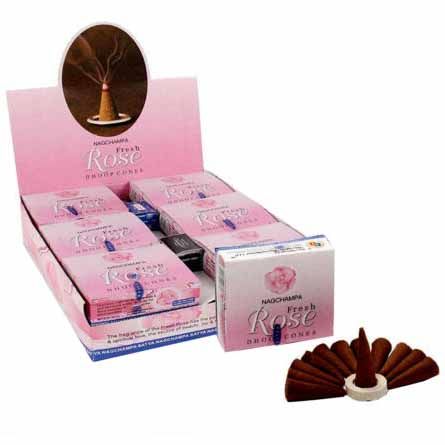 Incienso Fresh Rose Dhoop Conos | Nag Champa incienso | El Bazar de Tizar