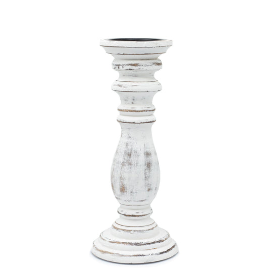 Candelero Clásico - Blanco - 30x10cm - Mediano - Candelabros de Madera