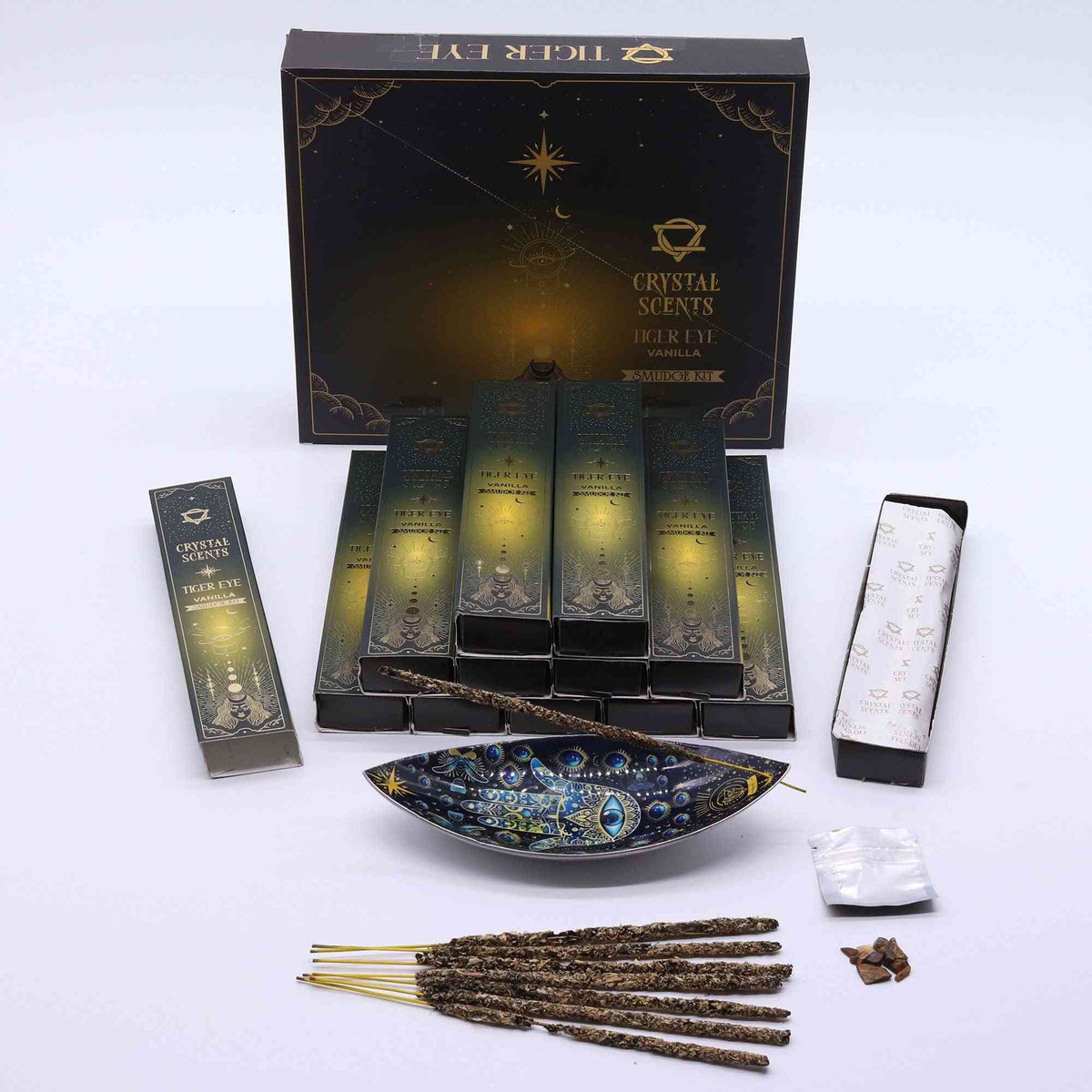Ojo de Tigre Fragancias de Cristal Incienso de Purificación - Vainilla - Artisan Product Ethically Sourced Made In India | El