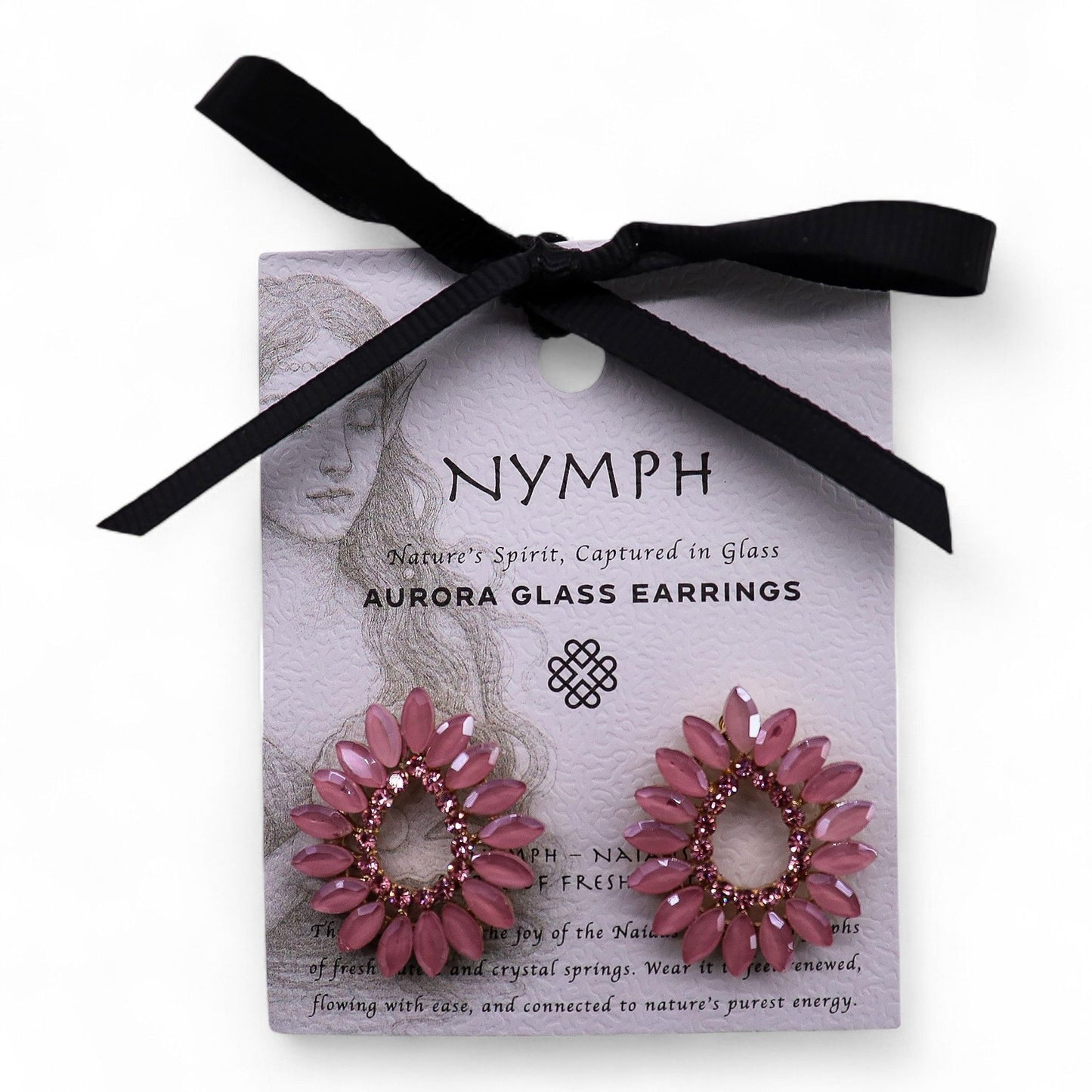 Boucles d'oreilles pendantes en cristal vintage - Créoles - Quartz rose