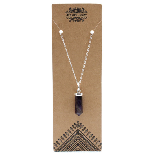 Classic Gemstone Dot Pendant - Amethyst